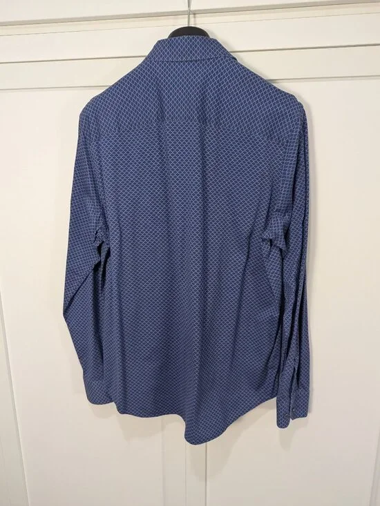 Men’s Bugatchi OoohCotton Button Down Stretch Performance Shirt Sz L - Picture 3 of 6